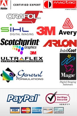 vinyl materials | Avery and 3M certified installers | professional large format printers